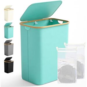 Ribelli Large Laundry Basket, 156 Litres, Foldable Laundry Hamper, 2 Compartments with Lid and Removable Laundry Bag, Laundry Bin for Laundry Room, Bathroom, Bedroom, Green Ribelli Large Laundry Basket, 156 Litres, Foldable Laundry Hamper, 2 Compartments with Lid and Removable Laundry Bag, Laundry Bin for Laundry Room, Bathroom, Bedroom, Green