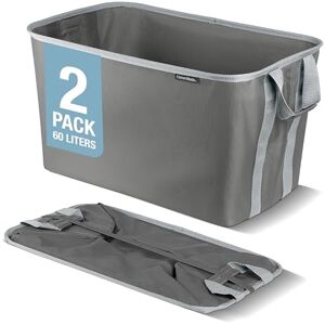 CleverMade Collapsible Laundry Basket Hamper Shadow Stone Gray 2-Pack 60L Space Saving Storage Organizer with Handles Foldable Home Organization CleverMade Collapsible Laundry Basket Hamper Shadow Stone Gray 2-Pack 60L Space Saving Storage Organizer with Handles Foldable Home Organization