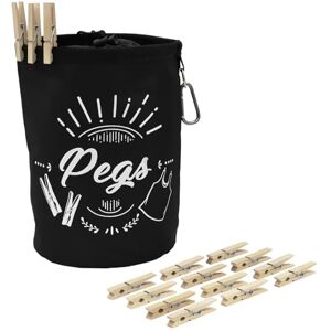 JVL Large Peg Bag with 204 Wooden Pegs, Brown (08-040-242) JVL Large Peg Bag with 204 Wooden Pegs, Brown (08-040-242)