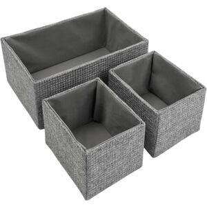 JVL Chroma Set of 3 Rectangular Storage Baskets, Practical Home Organisation, Grey JVL Chroma Set of 3 Rectangular Storage Baskets, Practical Home Organisation, Grey
