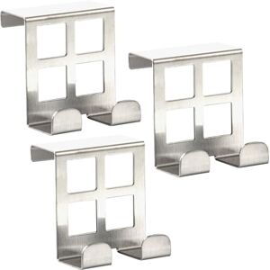 RICOO Door Hooks Stainless Steel Over Door Hanger, Modern Door Hooks for Hanging Towels, Clothes, Bags MH030Sx3, Set of 3 RICOO Door Hooks Stainless Steel Over Door Hanger, Modern Door Hooks for Hanging Towels, Clothes, Bags MH030Sx3, Set of 3
