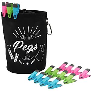 JVL Large Peg Bag with 120 Prism Soft Touch Clip Pegs, Multicolor (08-040-275) JVL Large Peg Bag with 120 Prism Soft Touch Clip Pegs, Multicolor (08-040-275)