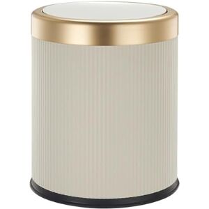 KITCHEN MOVE GLINT Plastic Push Bin 8L White and Gold KITCHEN MOVE GLINT Plastic Push Bin 8L White and Gold