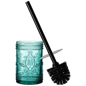 KMWARES Glass Decorative Toilet Bowl Cleaner Brushes & Holder Set for Bathroom Accessories Storage/Organization/Decoration- Teal Blue (Brush and Holder only) KMWARES Glass Decorative Toilet Bowl Cleaner Brushes & Holder Set for Bathroom Accessories Storage/Organization/Decoration- Teal Blue (Brush and Holder only)