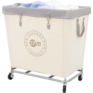 STORAGE MANIAC Commercial Laundry Hamper with Heavy Duty Steel Frame, 320 L Industrial Laundry Basket Cart with Wheels for Hotel, Home, Laundry Room, 31.7''L x 19.3''W x 30.91''H, Large Beige STORAGE MANIAC Commercial Laundry Hamper with Heavy Duty Steel Frame, 320 L Industrial Laundry Basket Cart with Wheels for Hotel, Home, Laundry Room, 31.7''L x 19.3''W x 30.91''H, Large Beige