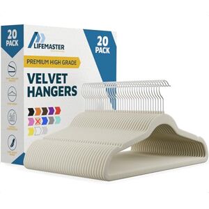 Lifemaster Ivory Velvet Non-Slip Hangers - 20 Pieces Lifemaster Ivory Velvet Non-Slip Hangers - 20 Pieces