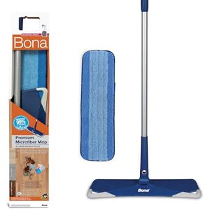 Bona Premium Microfibre Floor Mop Kit Extra Large Adjustable Flat Mop Incl. 1 Cleaning Pad, Blue Bona Premium Microfibre Floor Mop Kit Extra Large Adjustable Flat Mop Incl. 1 Cleaning Pad, Blue