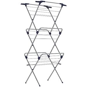 SONGMICS Foldable Clothes Airer, Clothes Drying Rack, Compact Clothes Horse Dryer, Laundry Rack, Steel Frame, 42 x 62.5 x 150 cm, 15 m Drying Space, Indoor Outdoor Use, Grey LLR715G01 SONGMICS Foldable Clothes Airer, Clothes Drying Rack, Compact Clothes Horse Dryer, Laundry Rack, Steel Frame, 42 x 62.5 x 150 cm, 15 m Drying Space, Indoor Outdoor Use, Grey LLR715G01