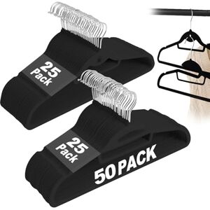 UEAKPIC Black Velvet Hangers 50 Pack, S-Shaped and Stackable Non Slip Felt Hanger with 360°Swivel Hook, Ultra Thin and Space Saving Flocked Hangers for Suits, Shirts, Coats, 15Lbs Capacity Heavy Duty UEAKPIC Black Velvet Hangers 50 Pack, S-Shaped and Stackable Non Slip Felt Hanger with 360°Swivel Hook, Ultra Thin and Space Saving Flocked Hangers for Suits, Shirts, Coats, 15Lbs Capacity Heavy Duty