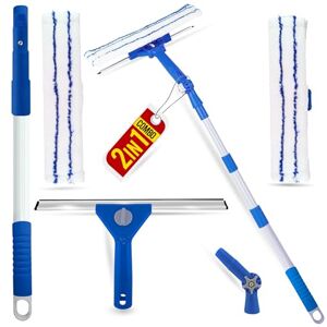 G4GADGET All-Purpose Window Cleaning Kit – 2-in-1 Telescopic Window Cleaner Set with 85–150cm Extendable Handle, 30cm Rubber Squeegee & Microfiber Scrubber Pads for Glass, Mirrors & Outdoor Use G4GADGET All-Purpose Window Cleaning Kit – 2-in-1 Telescopic Window Cleaner Set with 85–150cm Extendable Handle, 30cm Rubber Squeegee & Microfiber Scrubber Pads for Glass, Mirrors & Outdoor Use