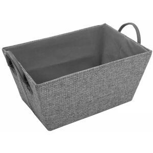 JVL Chroma Rectangular Storage Basket with Handles, Home Storage Solution, Grey JVL Chroma Rectangular Storage Basket with Handles, Home Storage Solution, Grey
