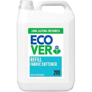 Ecover Concentrated Fabric Softener Refill, Fabric Conditioner to Soften Your Clothes, Rose & Bergamot Scent 1 x 200 Washes, 1 x 5L Ecover Concentrated Fabric Softener Refill, Fabric Conditioner to Soften Your Clothes, Rose & Bergamot Scent 1 x 200 Washes, 1 x 5L
