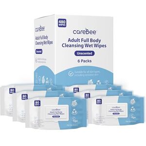 CareBee Premium Full Body Cleansing Wet Wipes for Adults Fragrance-Free, Plastic-Free, Plant-Based Body Wipes, Dermatologically Tested, Biodegradable & Vegan, (80 Wipes/pack) (White, Pack of 6) CareBee Premium Full Body Cleansing Wet Wipes for Adults Fragrance-Free, Plastic-Free, Plant-Based Body Wipes, Dermatologically Tested, Biodegradable & Vegan, (80 Wipes/pack) (White, Pack of 6)