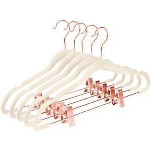 MIZGI Premium Velvet Pants Hangers with Clips (Pack of 20) Slim Skirt Hangers Non Slip Felt Ivory Copper/Rose Gold Hooks Space Saving Shirt Clothes Hangers MIZGI Premium Velvet Pants Hangers with Clips (Pack of 20) Slim Skirt Hangers Non Slip Felt Ivory Copper/Rose Gold Hooks Space Saving Shirt Clothes Hangers