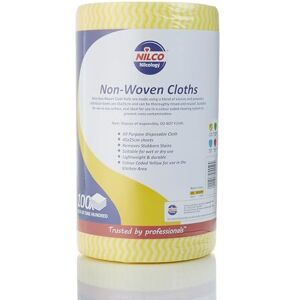 Nilco Professional Non-Woven Cleaning Cloth Roll, 100 Extra-Strong Yellow Sheets for Heavy-Duty Wet & Dry Cleaning Nilco Professional Non-Woven Cleaning Cloth Roll, 100 Extra-Strong Yellow Sheets for Heavy-Duty Wet & Dry Cleaning