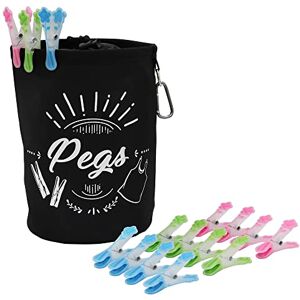 JVL Large Peg Bag with 144 Prism Soft Touch Flower Deign Pegs, Multicolor (08-040-272) JVL Large Peg Bag with 144 Prism Soft Touch Flower Deign Pegs, Multicolor (08-040-272)