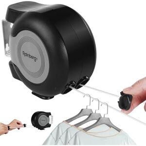 Rainberg Retractable Clothes Line, 15m/30m Washing Line, Wall-Mounted, PVC-Coated, Indoor/Outdoor (Double Line(30m)) Rainberg Retractable Clothes Line, 15m/30m Washing Line, Wall-Mounted, PVC-Coated, Indoor/Outdoor (Double Line(30m))