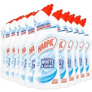 Harpic White & Shine Toilet Bleach Gel, Original Scent, Pack 12 x 750 ml, Kills 99.9% of Bacteria, Toilet Cleaner Harpic White & Shine Toilet Bleach Gel, Original Scent, Pack 12 x 750 ml, Kills 99.9% of Bacteria, Toilet Cleaner