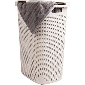 Mind Reader Basket, Laundry Cutout Handles, Washing Bin, Dirty Clothes Storage, Bathroom, Bedroom, Closet, Ivory 60 Liter Hamper Mind Reader Basket, Laundry Cutout Handles, Washing Bin, Dirty Clothes Storage, Bathroom, Bedroom, Closet, Ivory 60 Liter Hamper