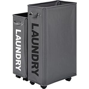 Lifesela X-Large Rolling Laundry Hamper, 27" Tall Slim Laundry Basket with Mesh Liner, Collapsible Dirty Clothes Hamper with Handle, Corner Laundry Bin Laundry Cart with Wheels (Grey) Lifesela X-Large Rolling Laundry Hamper, 27" Tall Slim Laundry Basket with Mesh Liner, Collapsible Dirty Clothes Hamper with Handle, Corner Laundry Bin Laundry Cart with Wheels (Grey)