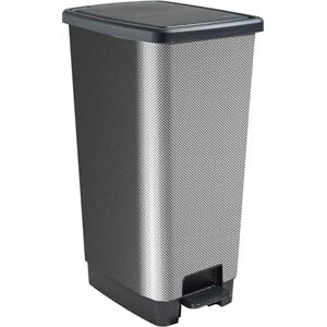 Sundis Cover Bin 40L Recycled Plastic Rectangular Carbon Look Trash Can with Handles for Hanging and Hiding Bag for Kitchen, Office, Laundry Room Sundis Cover Bin 40L Recycled Plastic Rectangular Carbon Look Trash Can with Handles for Hanging and Hiding Bag for Kitchen, Office, Laundry Room