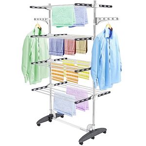 Todeco Clothes Airer, Stainless Steel, Grey, F Todeco Clothes Airer, Stainless Steel, Grey, F