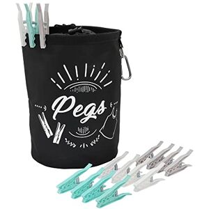 JVL Large Peg Bag with 192 Large Ultra Strong Pegs, Aqua, (08-040-281) JVL Large Peg Bag with 192 Large Ultra Strong Pegs, Aqua, (08-040-281)