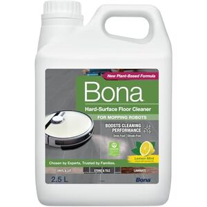 Bona Hard-Surface Floor Cleaner for Mopping Robots and Vacuums, Concentrate, Quick-drying and Streak-free, Lemon Mint 2.5L Bona Hard-Surface Floor Cleaner for Mopping Robots and Vacuums, Concentrate, Quick-drying and Streak-free, Lemon Mint 2.5L