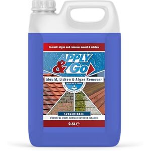 Apply & Go Path and Patio Cleaner, Concentrated Mould, Mildew, Lichen & Algae Remover Outdoor Cleaning Treatment for Decking, Stone, Driveways, Rooftops (Up to 150m2 coverage) 2.5 Litre Apply & Go Path and Patio Cleaner, Concentrated Mould, Mildew, Lichen & Algae Remover Outdoor Cleaning Treatment for Decking, Stone, Driveways, Rooftops (Up to 150m2 coverage) 2.5 Litre