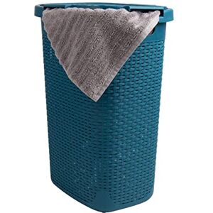 Mind Reader Basket with Cut Out Handles Laundry Bin Storage for Dirty Clothes Bathroom Bedroom Closet, Blue, 60 Liter Mind Reader Basket with Cut Out Handles Laundry Bin Storage for Dirty Clothes Bathroom Bedroom Closet, Blue, 60 Liter