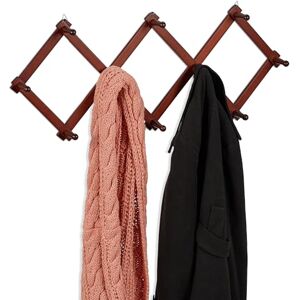 Relaxdays Wall Coat Rack, Wooden, Expandable, 10 Jacket Hooks, Hallway Outerwear Storage, 5.5 x 111 x 7.5 cm, Brown, 100% wood Relaxdays Wall Coat Rack, Wooden, Expandable, 10 Jacket Hooks, Hallway Outerwear Storage, 5.5 x 111 x 7.5 cm, Brown, 100% wood