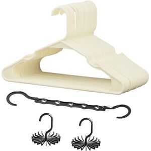 VECELO Set of 25 Plastic Beige Clothes Hangers Built-in shoulder grooves Heavy Duty-Durable Lightweight Space Saving Laundry and Coat Hanger-Perfect Room Essentials for Everyone VECELO Set of 25 Plastic Beige Clothes Hangers Built-in shoulder grooves Heavy Duty-Durable Lightweight Space Saving Laundry and Coat Hanger-Perfect Room Essentials for Everyone
