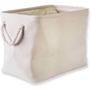 DII 5568 Collapsible Variegated Polyester Storage Bin, Medium, Cream DII 5568 Collapsible Variegated Polyester Storage Bin, Medium, Cream