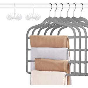 Tinfol 6pc Velvet Pants Hangers Space Saving, Gray Non-Silp Pant Hanger, Jeans Slack Trousers Hangers, Multi Layer Clothes Hanger Closet Organizer Perfect for Pants,Trouser,Jeans Tinfol 6pc Velvet Pants Hangers Space Saving, Gray Non-Silp Pant Hanger, Jeans Slack Trousers Hangers, Multi Layer Clothes Hanger Closet Organizer Perfect for Pants,Trouser,Jeans