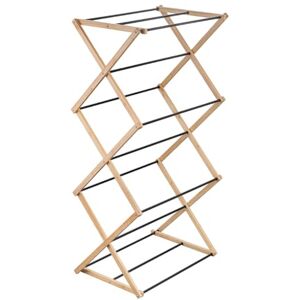 Amig Vertical Foldable Tower Clothes Airer Mod. Aeria ZenRack Epoxy-Coated Steel and Bamboo Clothes Dryer with Vertical Structure 5m Drying Space Size 54x36x106 cm Colour Black/Bamboo Amig Vertical Foldable Tower Clothes Airer Mod. Aeria ZenRack Epoxy-Coated Steel and Bamboo Clothes Dryer with Vertical Structure 5m Drying Space Size 54x36x106 cm Colour Black/Bamboo