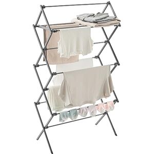 SONGMICS Foldable Clothes Airer, Clothes Drying Rack, Compact Clothes Horse Dryer, Laundry Rack, Steel Frame, 37 x 75 x 135.1 cm, Easy Assembly, Indoor Outdoor Use, Grey LLR770G01 SONGMICS Foldable Clothes Airer, Clothes Drying Rack, Compact Clothes Horse Dryer, Laundry Rack, Steel Frame, 37 x 75 x 135.1 cm, Easy Assembly, Indoor Outdoor Use, Grey LLR770G01