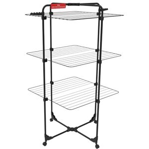 Vileda Mixer 3 Ultimate Clothes Airer (Black Edition) 30m of drying space Flexible Easy to move and transport Pivoting wheels Extra hanging space for socks & small items Vileda Mixer 3 Ultimate Clothes Airer (Black Edition) 30m of drying space Flexible Easy to move and transport Pivoting wheels Extra hanging space for socks & small items