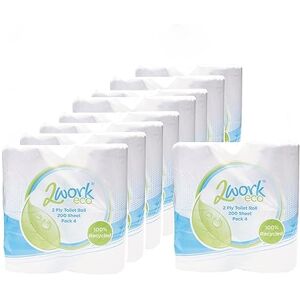 2WORK Recycled 2-Ply Toilet Roll 200 Sheets (Pack of 36) KF03809 2WORK Recycled 2-Ply Toilet Roll 200 Sheets (Pack of 36) KF03809