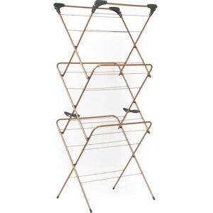 Beldray LA089397GRYEU7 3 Tier Indoor Clothes Airer Foldable Laundry Drying Rack, Non-Slip, Four Corner Hanger Hooks, Alloy Steel 7kg Max Load, 15M Washing Line Drying Space, Compact Storage, Copper Beldray LA089397GRYEU7 3 Tier Indoor Clothes Airer Foldable Laundry Drying Rack, Non-Slip, Four Corner Hanger Hooks, Alloy Steel 7kg Max Load, 15M Washing Line Drying Space, Compact Storage, Copper