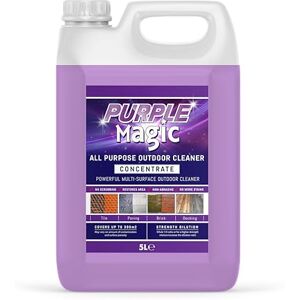 Purple Magic All Purpose Outdoor Path and Patio Cleaner Concentrated Mould, Mildew, Lichen, Algae Remover Decking, Driveways, Rooftops, Spray & Leave Cleaner (Up to 300m2 coverage) 5 Litre Purple Magic All Purpose Outdoor Path and Patio Cleaner Concentrated Mould, Mildew, Lichen, Algae Remover Decking, Driveways, Rooftops, Spray & Leave Cleaner (Up to 300m2 coverage) 5 Litre
