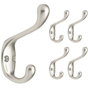Franklin Brass FBCHH5-MN-C 3" Heavy Duty Coat and Hat Hook 5-Pack, Matte Nickel, 5 Franklin Brass FBCHH5-MN-C 3" Heavy Duty Coat and Hat Hook 5-Pack, Matte Nickel, 5