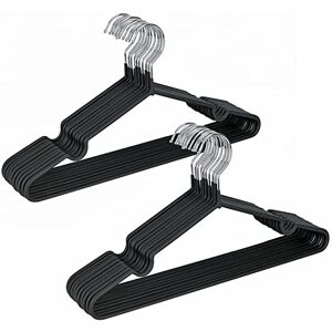 Amber Home 16" Non-Slip Rubber Coated Metal Suit Coat Hangers 20 Pack, Heavy Duty Clothes Hanger with Chrome and Black Friction, Metal Shirt Jacket Hanger with Round Notches for Dress Amber Home 16" Non-Slip Rubber Coated Metal Suit Coat Hangers 20 Pack, Heavy Duty Clothes Hanger with Chrome and Black Friction, Metal Shirt Jacket Hanger with Round Notches for Dress