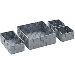 JVL Vichy Nylon Storage Baskets, Set of 4 JVL Vichy Nylon Storage Baskets, Set of 4