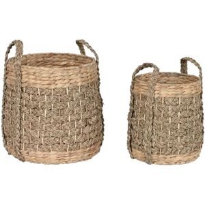 Turlte Basket Set of 2 Seagrass Fibre 35 x 35 x 45 cm Natural Turlte Basket Set of 2 Seagrass Fibre 35 x 35 x 45 cm Natural