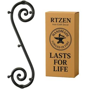 RTZEN Farmhouse Small Key Holder for Wall Handcrafted Swirl Decorative 5 Key Hooks for Home Entryway Wrought Iron Wall Mount Rack Purse Coat and Leash Holder or Organizer (Vertical Black) RTZEN Farmhouse Small Key Holder for Wall Handcrafted Swirl Decorative 5 Key Hooks for Home Entryway Wrought Iron Wall Mount Rack Purse Coat and Leash Holder or Organizer (Vertical Black)