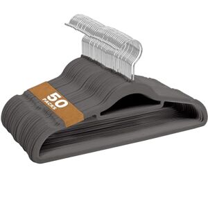 Sasha Morel 50 Pack Velvet Coat Hangers – Non Slip Velvet Hangers for Clothes, Space Saving Adult Hangers with Tie Organizer & Swivel Hooks – Clothes Hangers Wardrobe Storage Grey Sasha Morel 50 Pack Velvet Coat Hangers – Non Slip Velvet Hangers for Clothes, Space Saving Adult Hangers with Tie Organizer & Swivel Hooks – Clothes Hangers Wardrobe Storage Grey