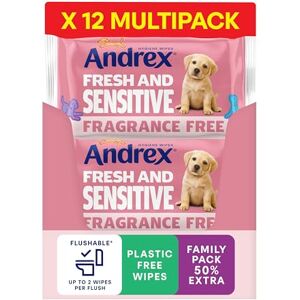 Andrex ® Fresh and Sensitive Mega Pack Hygiene Wipes, 12 Packs, Fragrance Free Flushable Toilet Tissue Wet Wipes-Biodegradable and Plastic-Free Use with Regular Toilet Roll for a Shower Fresh Clean Andrex ® Fresh and Sensitive Mega Pack Hygiene Wipes, 12 Packs, Fragrance Free Flushable Toilet Tissue Wet Wipes-Biodegradable and Plastic-Free Use with Regular Toilet Roll for a Shower Fresh Clean