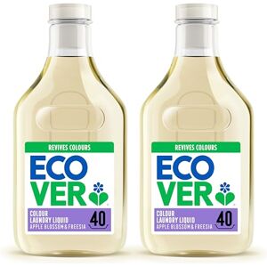 Ecover Concentrated Bio, Laundry Detergent, Colour Laundry Washing Liquid, Apple Blossom & Freesia, 2x Pack of 40 Washes, 2x 1.43L Ecover Concentrated Bio, Laundry Detergent, Colour Laundry Washing Liquid, Apple Blossom & Freesia, 2x Pack of 40 Washes, 2x 1.43L