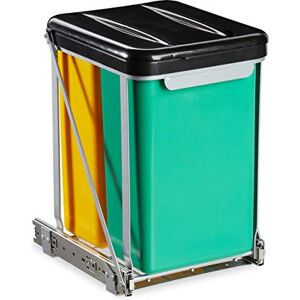 Relaxdays Pull-Out Built-in bin, 2 compartments, Kitchen Waste bin for Base Cabinet, 8 l, lid, 39.5x30x25.5 cm, Black Relaxdays Pull-Out Built-in bin, 2 compartments, Kitchen Waste bin for Base Cabinet, 8 l, lid, 39.5x30x25.5 cm, Black