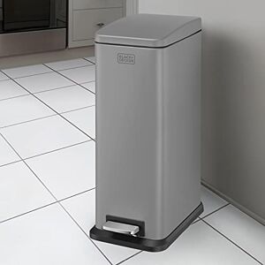 Black & Decker 20L Grey Slimline Pedal Bin - Pedal Bin Black & Decker 20L Grey Slimline Pedal Bin - Pedal Bin